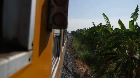 Time lapse of a train ride in Java, Indonesia 動画素材 90449580