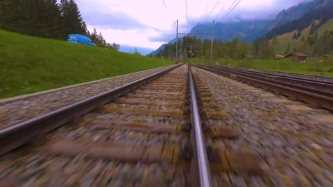 Time lapse train ride in the Kandertal, Switzerland Stock Footage 309685641