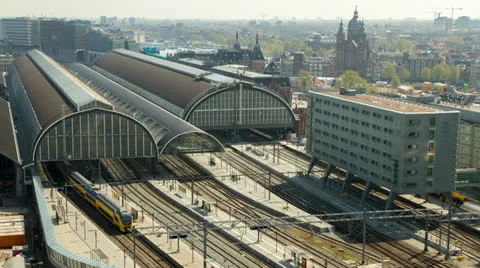 Time-lapse train station Amsterdam Stock Footage 25908129