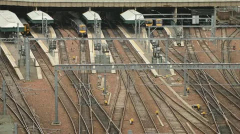 Time lapse of the train station in Edinburgh. Video stock 10797712