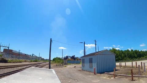 Time-lapse of train tracks and sky Stock Footage 141889866