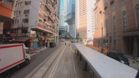 Time Lapse Tram Motion In City Of Hong Kong 動画素材 237804311