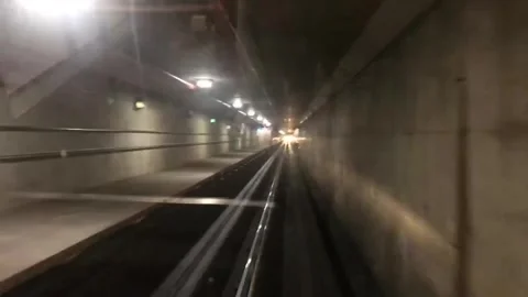 Time Lapse of the Tram Ride under the Atlanta Airport Stock Footage 249541865