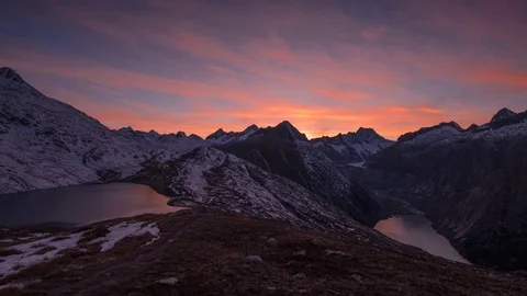 Time lapse tramonto Grimselpass Stock Footage 83467110