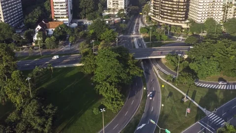 Time lapse of transit passing on intersection in a park in Rio de Janeiro Stock Footage 132476885