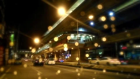 Time Lapse of transportation in rainy. Stock Footage 79030673