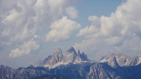 Time Lapse of Tre Cime di Lavaredo from south Stock Footage 79581424