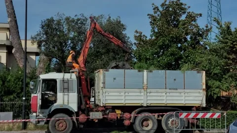 Time lapse tree pruning, Man at work. Footage hd Stock Footage 140919310