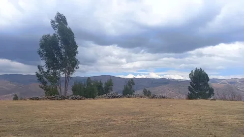 Time lapse of trees with mountains and clouds Stock Footage 293094210