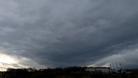 Time lapse: tremendous stormy clouds are moving toward camera view. Stock Footage 129269236