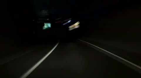 A time lapse of a trip on German highway at dusk Stockbeeldmateriaal 60821210