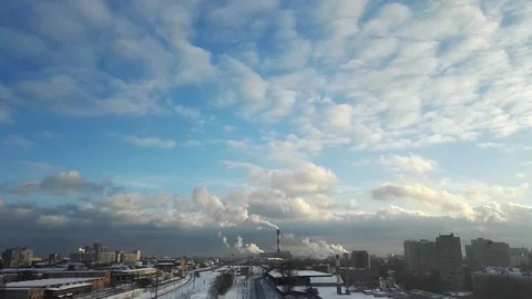 Time lapse tubes pipes sky moscow Stock Footage 89930419