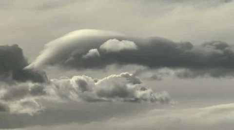 Time Lapse of Turbulent Mountain Wave Rotor Clouds Stock Footage 54733908