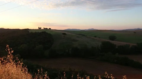 Time lapse Tuscan landscape at dawn - 4K - Tuscany Italy Video stock 135867559
