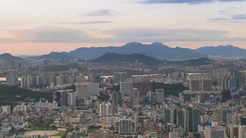 Time lapse Twilight at Seoul Stock Footage 101211333
