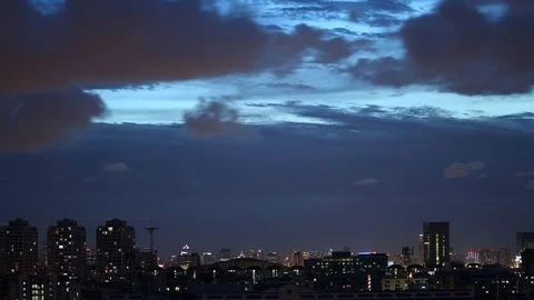 Time Lapse - Twilight Sunset with Moving clouds Stock Footage 88119425