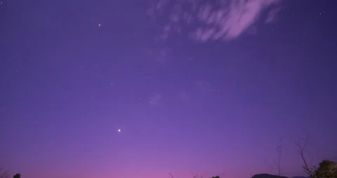 Time-lapse from the twilight vanilla sky to the Moonlight night with the stars Stock Footage 166883496