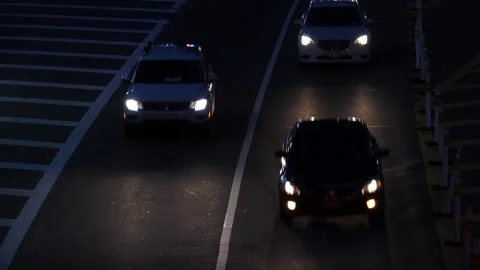 Time-lapse of two lanes of oncoming traffic Stock Footage 159921866