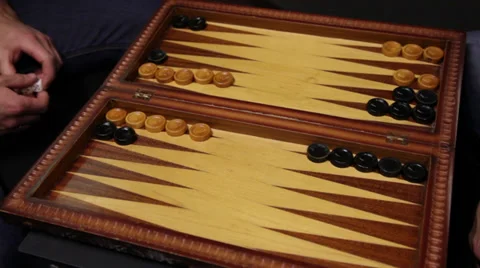 Time lapse of two people playing backgammon Stock Footage 34176596