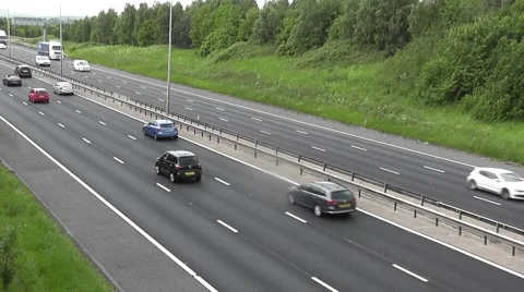 Time-lapse UK M5 M6 Motorway Highway Freeway Traffic People Commuting to Work 動画素材 50585518