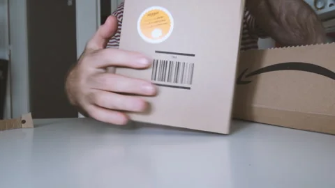 Time-Lapse Unboxing Intel Xeon CPU from Amazon Prime Stock Footage 275863443