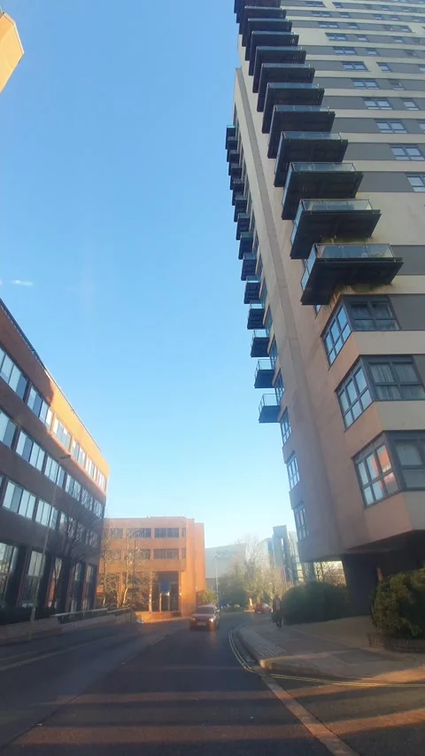 Time Lapse. Urban Car Drive Through City Streets of United Kingdom Stock Footage 340544751
