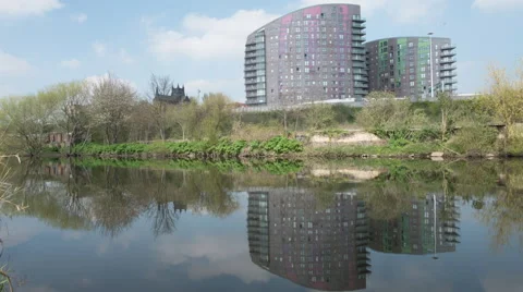 Time Lapse - Urban Development and Canal 스톡 동영상 56112707