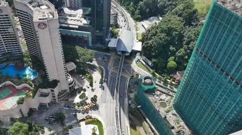 Time lapse urban scene of rapid transportation from aerial view. Stock Footage 60117174