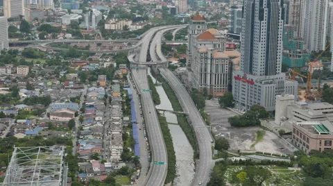 Time lapse urban scene of rapid transportation from aerial view Stock Footage 60117686
