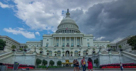 A time lapse of the US Capital Building with heavy clouds Stock Footage 40973228