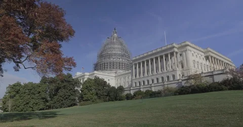 Time Lapse of the US Capitol Building - Southwest Lawn 库存影片 73401761