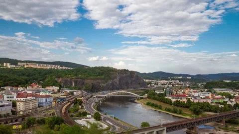 Time lapse of Usti nad Labem in the Czech Republic Stock Footage 223672300