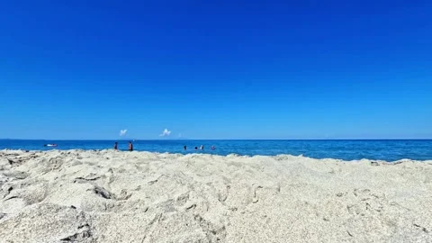 Time lapse vacation day on a Sicilian beach overlooking the Mediterranean Sea Stock Footage 332847547