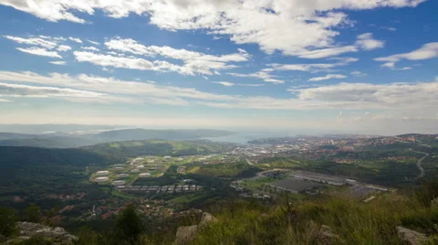 Time lapse in Val Rosandra valley near Trieste with sunny and cloudy weather Stock Footage 49057664