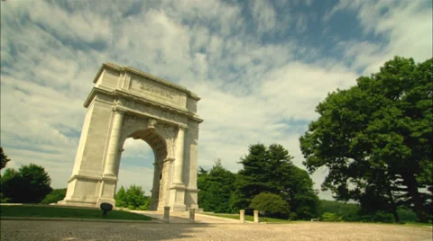 Time Lapse Valley Forge Monument 1777 Stock Footage 28110077