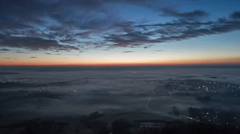 Time-lapse of a valley shifting from day to night Stock Footage 65056230