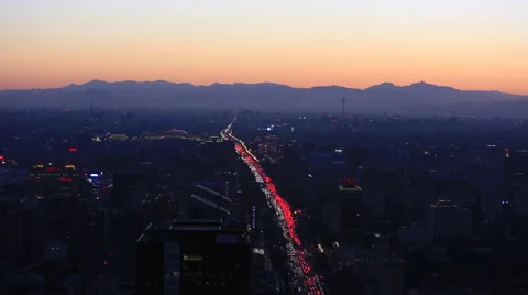 Time Lapse: Vehicles driving on a main avenue Stock Footage 41458901