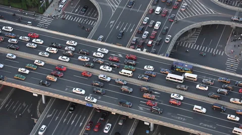 Time Lapse of vehicles driving through a bridge in Beijing Stock-Footage 41458849