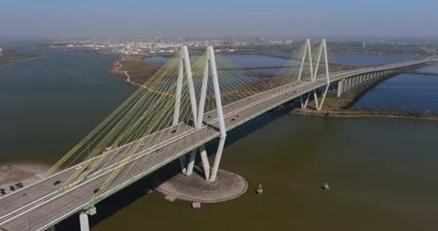 Time Lapse – Vehicles on Fred Hartman Bridge Over Ship Channel Stock Footage 146770199