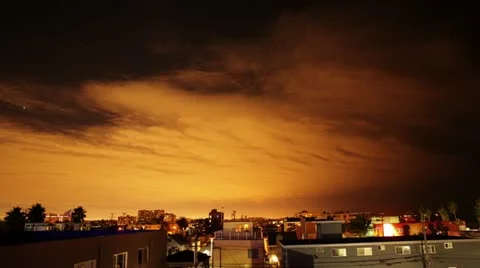Time lapse - Venice, CA pre-dawn city and sky Stock Footage 21331280