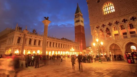 Time-lapse in Venice of  San Marco square, Italy Stock Footage 72703441