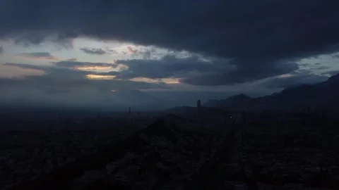 Time Lapse of a Very Dark Cityscape  Morning Video stock 263383170