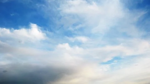 Time lapse with very fast moving cirrus clouds. No birds and flicker Vidéo 8764322