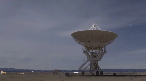 Time lapse Very Large Array Radio Telescopes moving Stock Footage 46836379