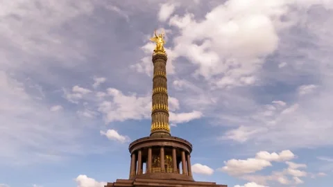 Time lapse of the Victory Column (Siegessule) in Berlin Stock Footage 143592256