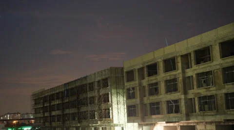 Time lapse video about abandon construction site during midnight Video stock 37541388