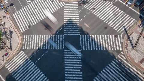 Time lapse video from above Ginza Crossing in Tokyo Stock Footage 289440800