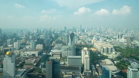 Time lapse video with aerial view of Bangkok city Stock Footage 85299760