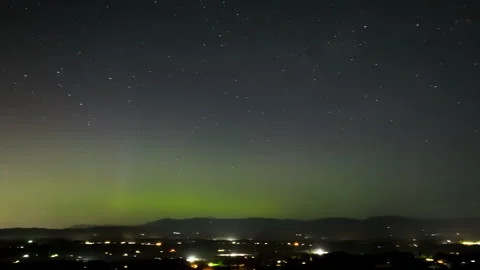 Time lapse video of the aurora borealis (northern lights) as viewed in Washingto Stock Footage 274971345