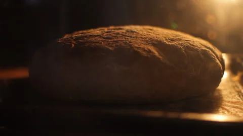 Time lapse video of bread baked in the oven Stock Footage 233477722